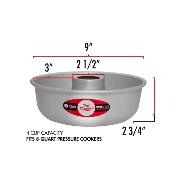 Fat Daddio's RMP-9 Anodized Aluminum Baking Cooking Ring Mold Pan, 9 x 2.75 Inch