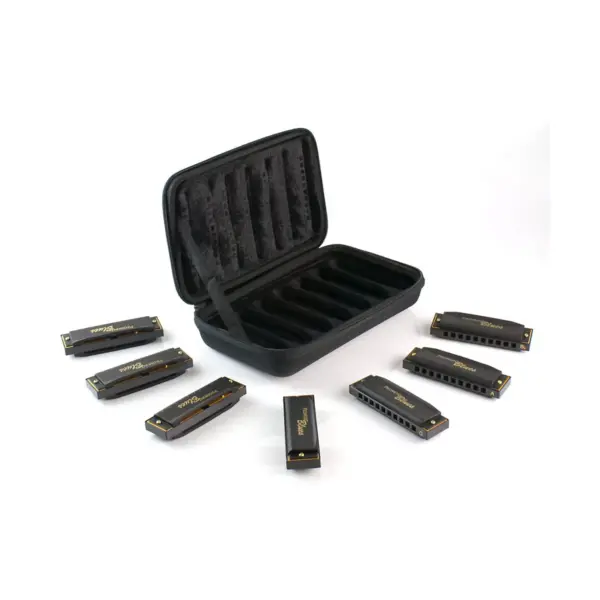 Hohner Piedmont Blues 7-Harmonica Pack with Case