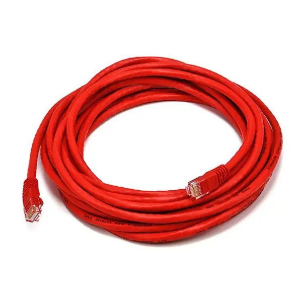 Monoprice Cat5e Ethernet Patch Cable - 20 Feet - Red | Network Internet Cord - RJ45, Stranded, 350Mhz, UTP, Pure Bare Copper Wire, 24AWG