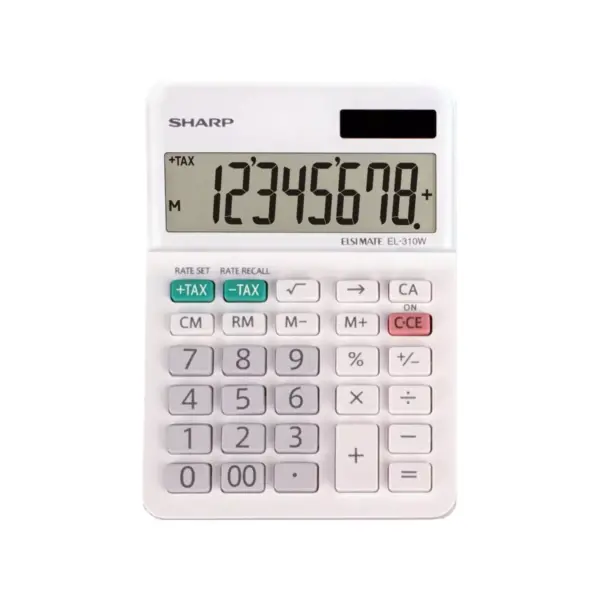 Sharp EL-310WB Mini Desktop Calculator 8-Digit LCD EL310WB