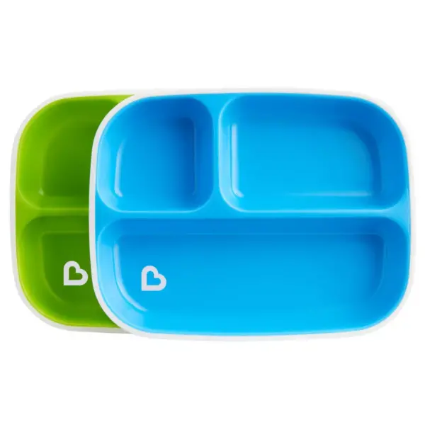 Munchkin Splash Toddler Divided Plates - 2pk - Blue/Green