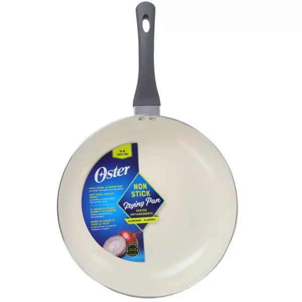 Oster Ridge Valley 12 Inch Aluminum Nonstick Frying Pan in Grey