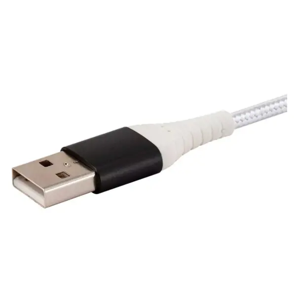 Monoprice Apple MFi Certified Lightning to USB Type-A Charge and Sync Cable - 6ft - White, Kevlar-Reinforced Nylon-Braid, Durable - AtlasFlex Series