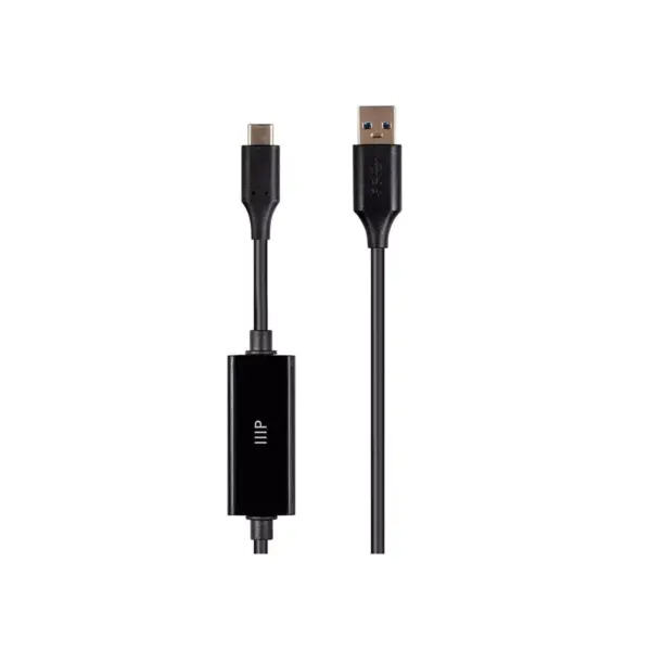 Monoprice USB Type-C to USB Type-A Data Link Cable - 6 Feet - Black | USB 3.0