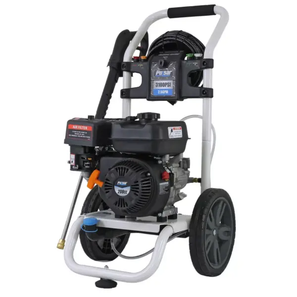 Pulsar W31H19 3,100 PSI Gas Powered Pressure Washer with Ergonomic Spray Gun, EZ Start Pump Valve, and Onboard Detergent Tank, Black