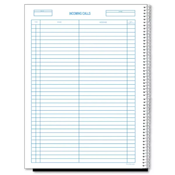 Rediform Wirebound Call Register 8 1/2 x 11 3 700 Forms/Book 50111