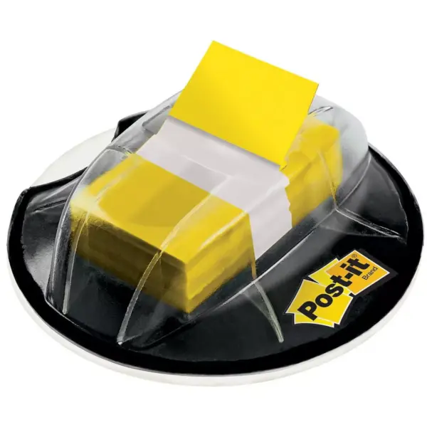 Post-it Page Flags in Desk Grip Dispenser 1 x 1 3/4 Yellow 200/Dispenser 680HVYW