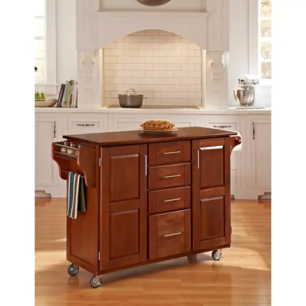 Kitchen Carts And Islands with Wood Top Red - Home Styles