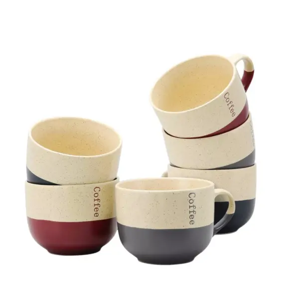 18oz 6pk Stoneware Loft Assorted Latte Mugs - Elama