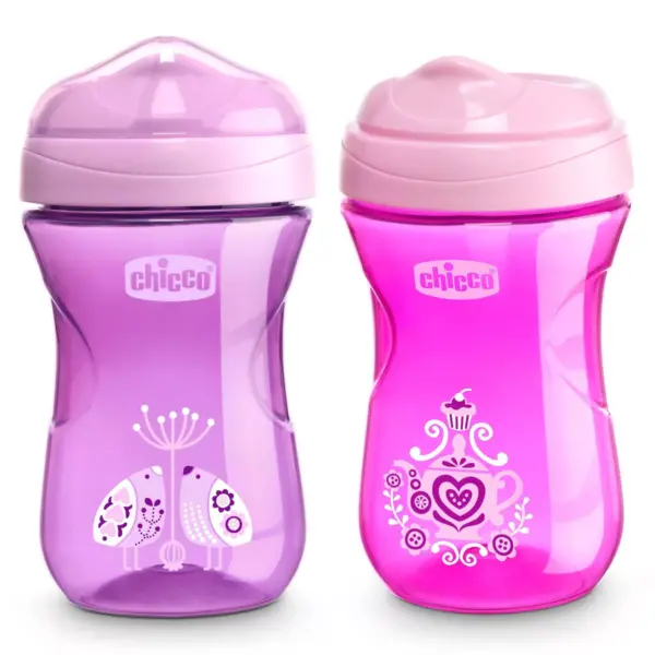 Chicco Rim Spout Trainer Sippy Cup 9M+ - Pink/Purple 9oz