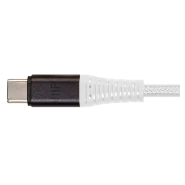 Monoprice Durable USB 2.0 Type-C Charge and Sync Kevlar Reinforced Nylon-Braid Cable - 6 Feet - White | 5A/100W, Aluminum Connectors - AtlasFlex