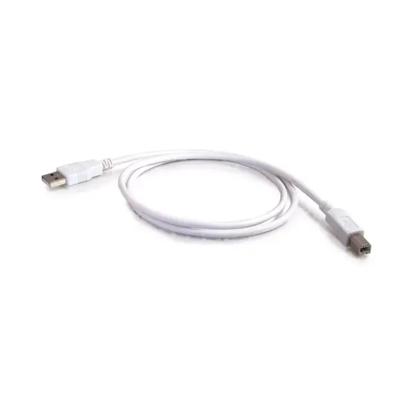 C2G 2m USB A to B Cable - Printer Cable - USB Cable - USB 2.0 - 6ft White - Type A Male - Type B Male - 6ft - White