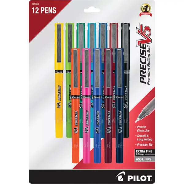 Pilot 12ct Precise V5 Rolling Ball Pens Extra Fine Point 0.5mm