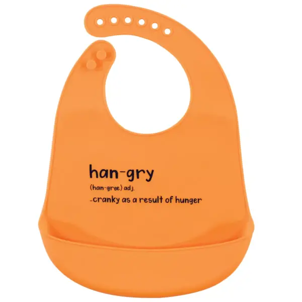 Hudson Baby Infant Silicone Bibs 2pk, Hangry, One Size