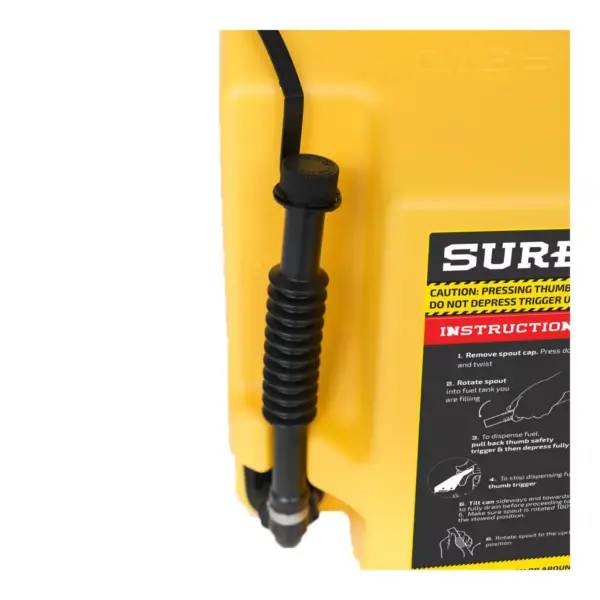 SureCan 5 Gallon 19 Liter Self Venting Diesel Fuel Can w/ Rotating Spout, Yellow