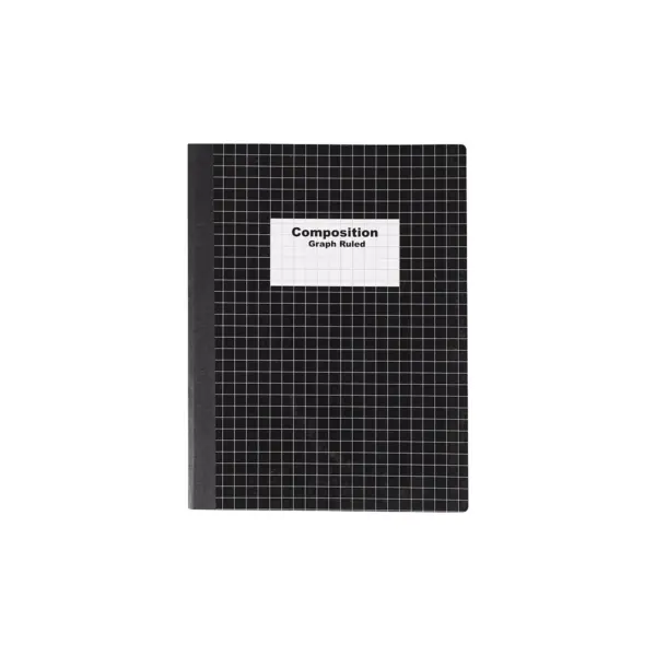 Staples Composition Notebook 9.75" x 7.5" Graph Ruled 100 Sh. Black 24/CT 2072490