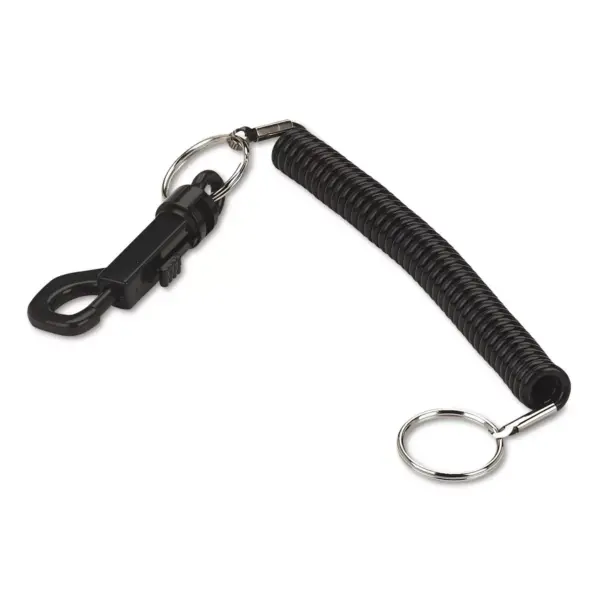 Securit Key Coil Chain 'N Clip Wearable Key Organizer Flexible Coil Black 04992