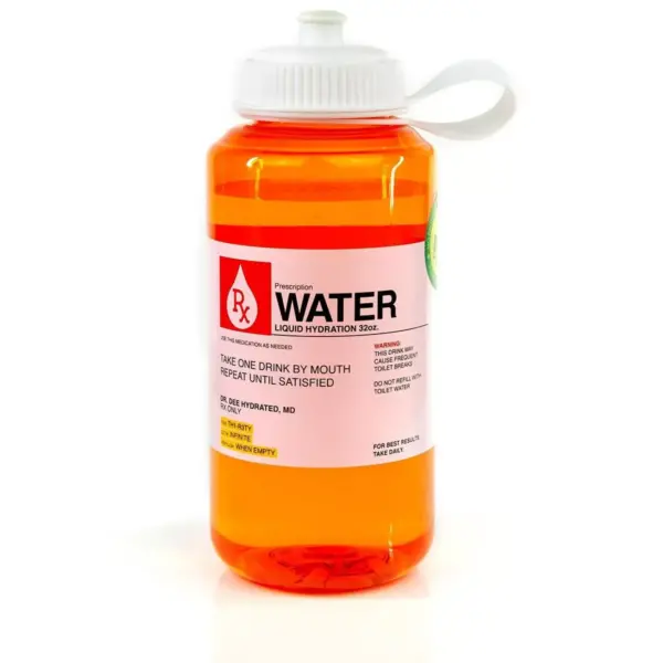 Just Funky Prescription Water 32 Oz Plastic Water Bottle With Lid