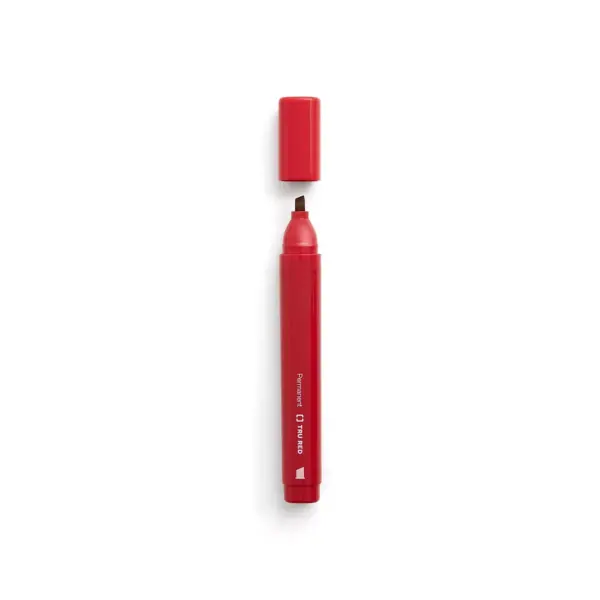 TRU RED Tank Permanent Markers Chisel Tip Red Dozen TR54538