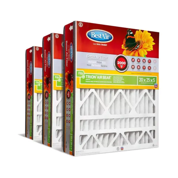 BestAir 3pk 20X25X5 Replacement Air Furnace Filter Merv 11