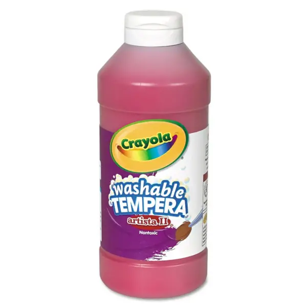 Crayola Artista II Washable Tempera Paint Red 16 oz 543115038