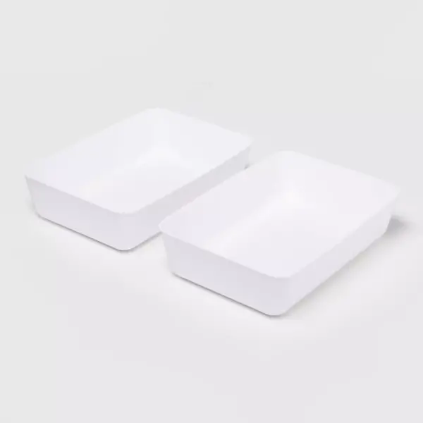 2pk Large Storage Trays White - Room Essentials™