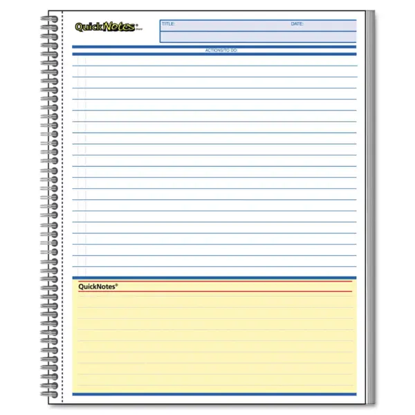 Cambridge Side Bound Guided Business Notebook QuickNotes 11 x 8 1/2 80 Sheets 06066