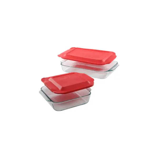 Pyrex 4pc Bakeware Value Set Red