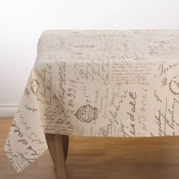 Beige Letters Tablecloth - Saro Lifestyle