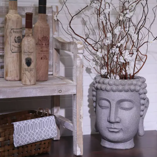 Buddha Head Planter Gray - Sagebrook Home