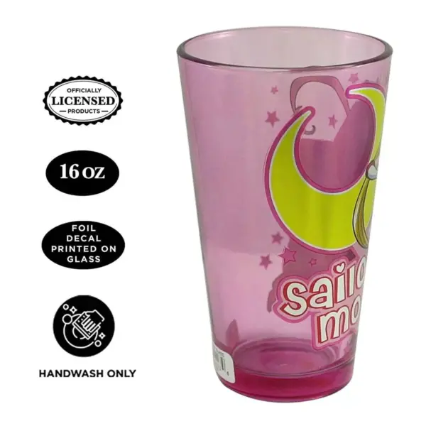 Just Funky Sailor Moon Moon Princess Halation 16oz Pink Pint Glass