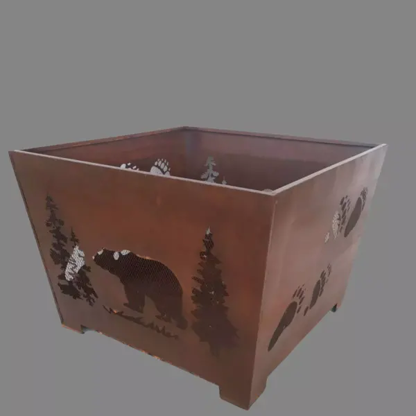 Laser Cut Bear Fire Basket - Esschert Design