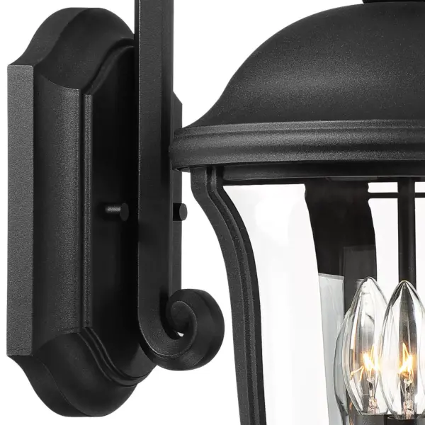 John Timberland Traditional Outdoor Wall Light Fixture Black 22 1/4" Clear Glass Downbridge for Exterior House Porch Patio Deck