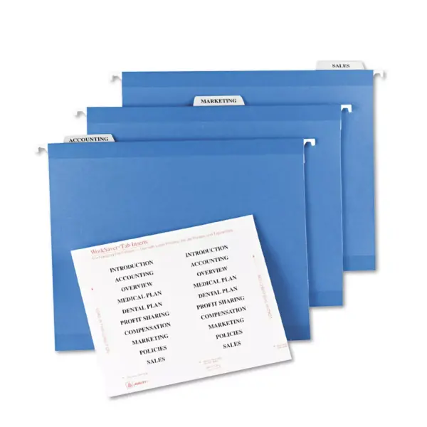 Avery Laser/Inkjet Hanging File Folder Inserts 1/3 Tab 3 1/2 White 100/Pack 11137