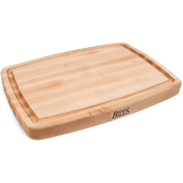 John Boos Block 14 Inch Wide Reversible Oval Cutting/Carving Board with Juice Groove, 20 x 14 x 1.5 Inch, Solid Maple Wood