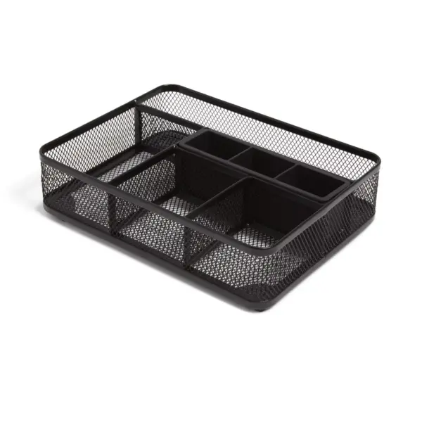 TRU RED 7 Compartment Mesh Drawer Organizer, Matte Black TR57544-CC