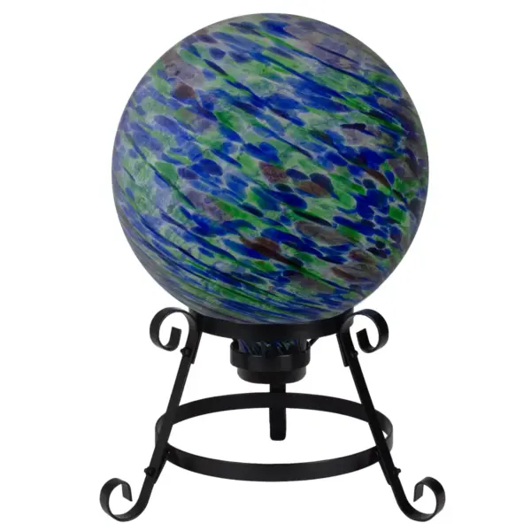 Northlight 10" Green and Blue Swirl Designed Outdoor Garden Gazing Ball