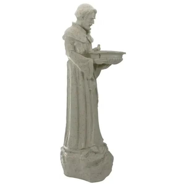 Northlight 23.5" St. Francis of Assisi Speckled Religious Bird Feeder Outdoor Garden Statue