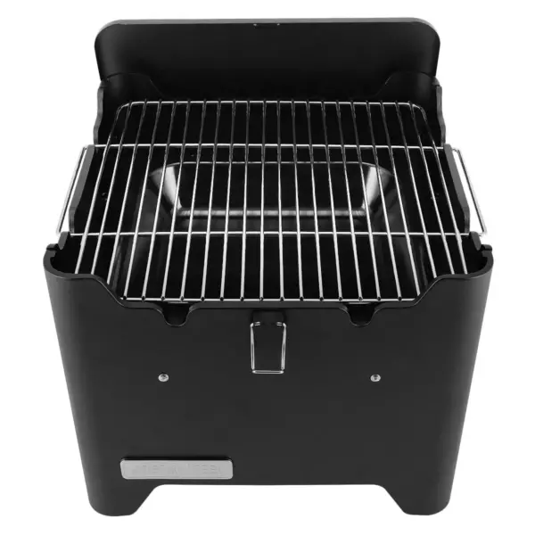 Permasteel PG-40C10-BK Square Portable Charcoal Grill - Black