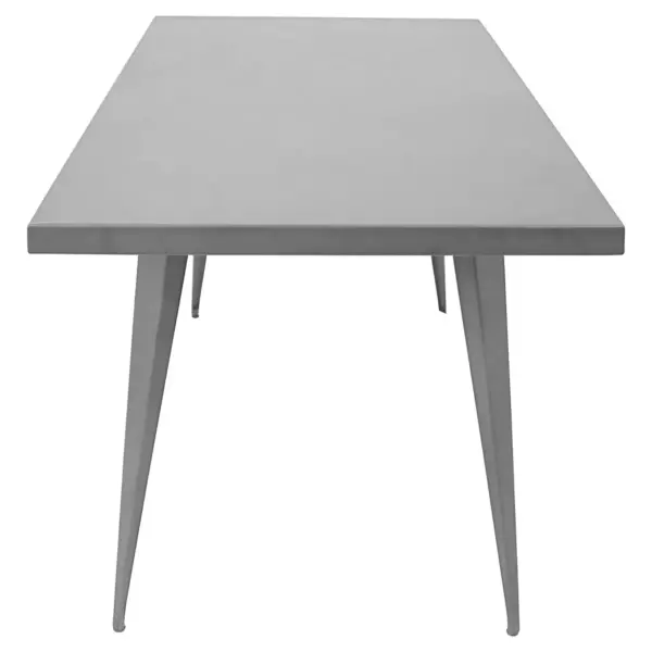 Austin 59" Industrial Dining Table Matte Gray Metal Finish - LumiSource