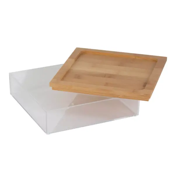 Simplify Large Organizer with Bamboo Lid Clear