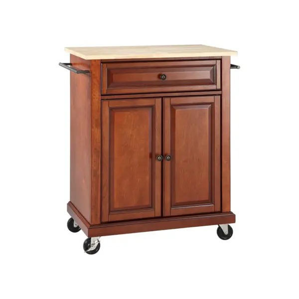 Crosley Wood Top Portable Kitchen Cart - Cherry