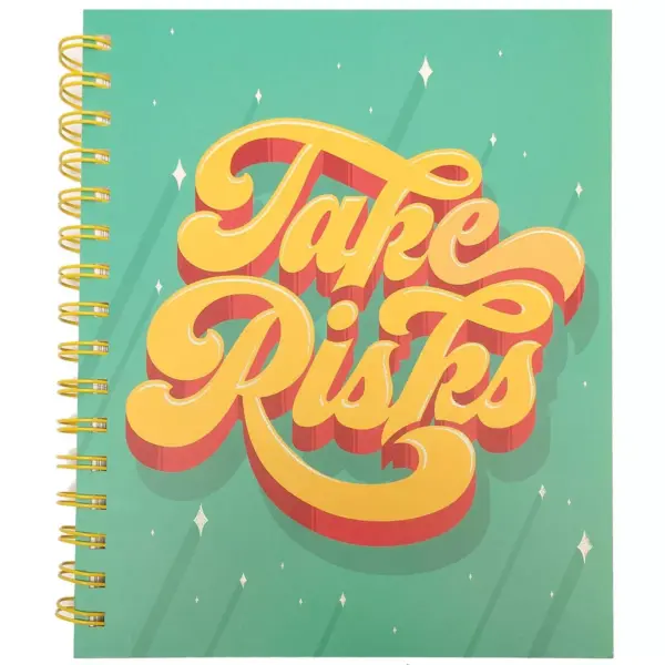 Green Inspired Spiral Notebook 1 Subject College Ruled Take Risks Wire-O