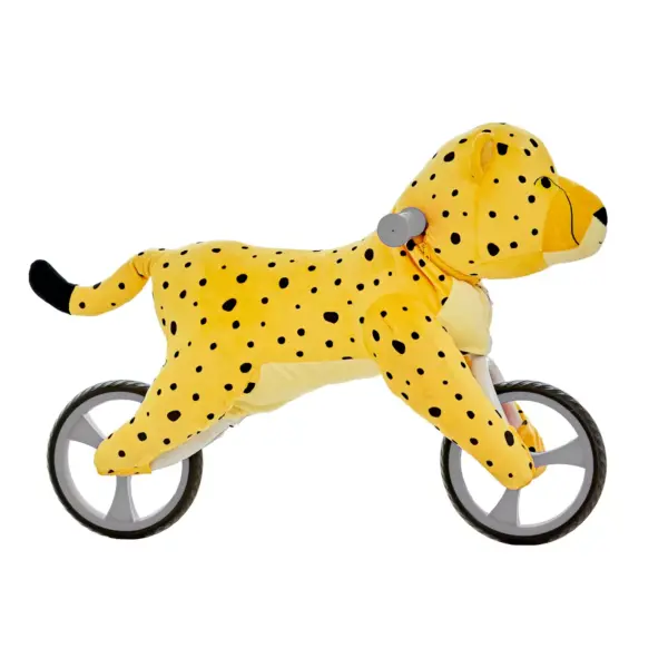 Wonder&Wise Kid's Animal Plush Toddler 20.5 Inch Tall Adjustable Training Balance Bike Ride On Toy, Ages 2 Years Old to 5 Years Old, Cheetah