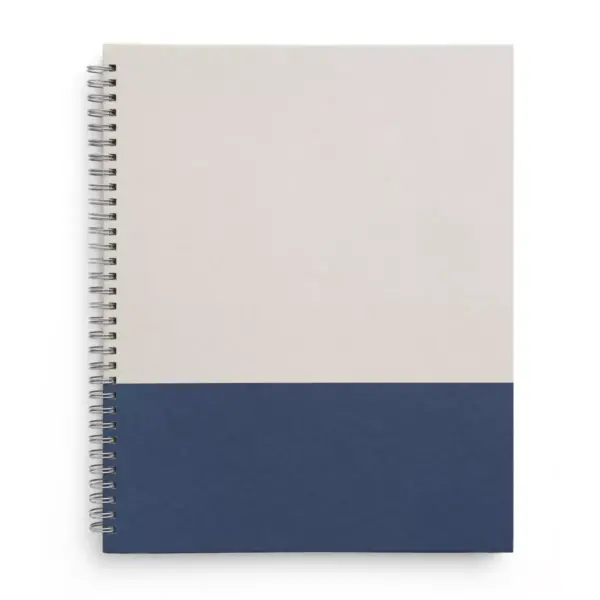 TRU RED Large Hard Cover Ruled Notebook, Gray/Blue TR55737