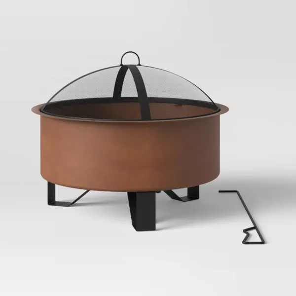 Round Rust Look Wood Burning Outdoor Fire Pit - Threshold™