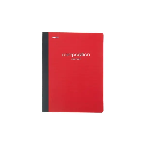 Staples Poly Composition Notebook 9.75" x 7.5" Wide Rule 70 Sh. Assorted 421175