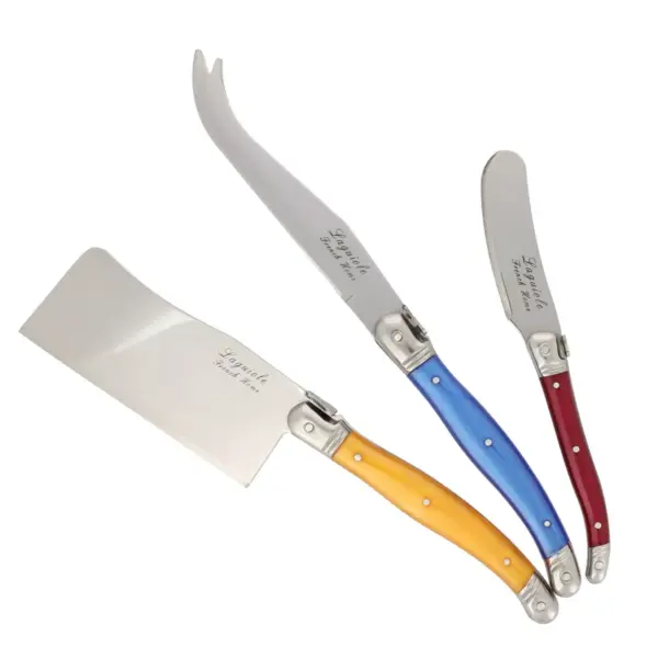 3pc Stainless Steel Laguiole Cheese Knife Set - French Home