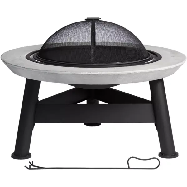 John Timberland Orbiter 30" Wide Round Black Wood Burning Outdoor Fire Pit