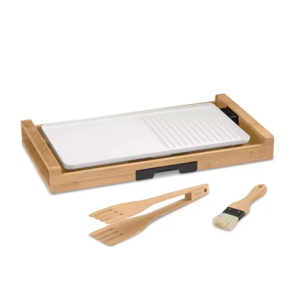 Goodful By Cuisinart Bamboo and Ceramic Full Size Grill and Griddle - White - GG1500GF